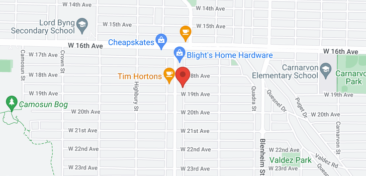 map of 402 3595 W 18TH AVENUE
